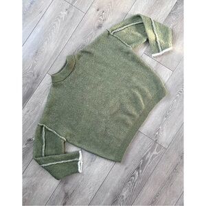 Wonderly Contrast Stitch Fuzzy Knit Sweater